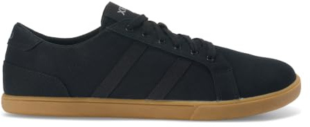 Xero Shoes Men’s Dillion Canvas Casual Sneakers – Lightweight Lace-Up Trainers, Breathable Everyday Walking Shoes, Black/Gum