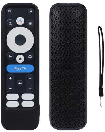 Weiche Silikonhülle Abdeckung für onn Google TV 4K Pro 2024 Fernbedienung Stoßfeste Schutzhülle rutschfeste Texturschale (Schwarz)