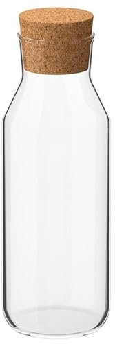 Clear Glass Carafe with Cork Stopper – 0.5L | Elegant Water, Wine & Juice Bottle (1)