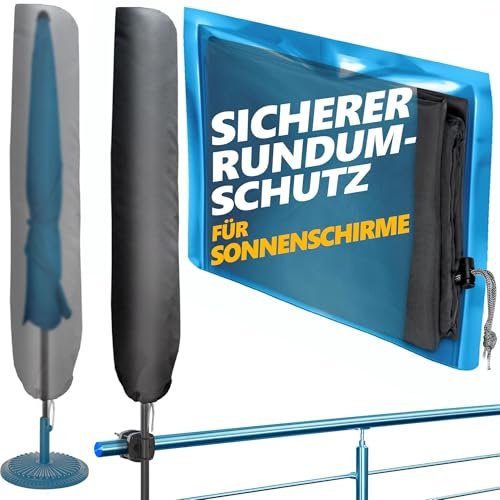 4smile Sonnenschirm Schutzhülle - Robuste Schutzhülle Sonnenschirm 2 m Ø / 2 m x 1,25 m - Wetterfeste Sonnenschirmhülle, langlebige Schirmhülle, Polyester Schirmabdeckung, Anthrazit