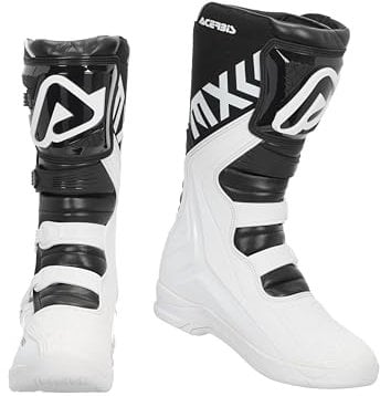 Acerbis Stivali X-Team Nuovo Modello Motocross Supermoto Enduro tutte le dimensioni 39-47 Stivali Scarpe, bianco nero, 45 EU