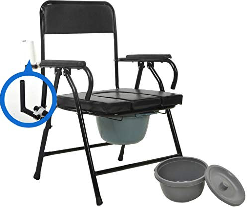 CEHJZQRPL Silla de inodoro plegable médica resistente para ancianos/discapacitados, silla de ducha con marco de seguridad, asiento acolchado extraíble