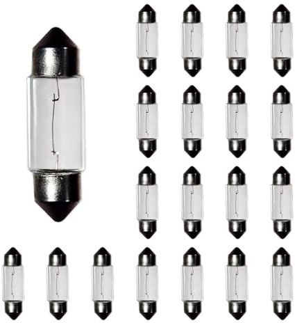 Lanuovx C5W 36mm Festoon Bulb 12V 5W 239 Auto Glass Halogen Interior Light Number Plate Bulb Original Replacement 20 Pack