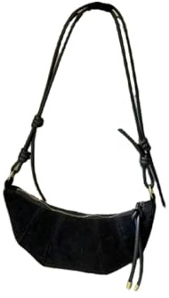Gyios Handtasche Vintage Half Moon -umhängetaschen Für Frauen Mode Faux Wildleder Damen Unterarmtasche Neue Weiche Weibliche Handtaschen Kleine Geldbörse-schwarz