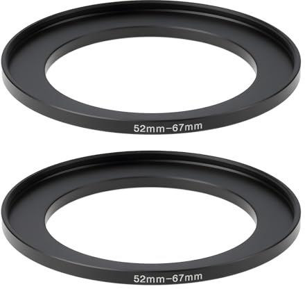 Be In Your Mind 2 pcs 52mm to 67mm Step Up Camera Lens Converter Filter Adapter Ring Metal