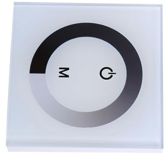 Keenso Dimmer per Pannello Touch Monocolore, Controller per Interruttore a Parete, Striscia Luminosa a LED, luminosità Regolabile per Lampade (WHITE)