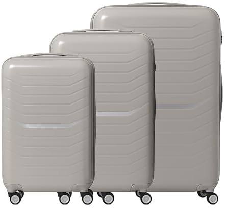 Relaxdays Kofferset, 3-teilig, 4 Rollen, Hartschale, 3 Größen, Teleskopgriff, TSA-Zahlenschloss, Reisekoffer, Farbwahl