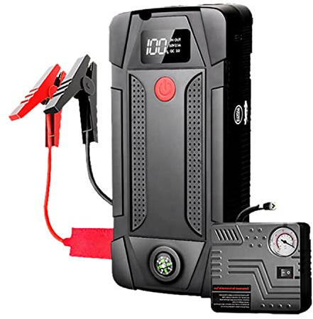 Starthilfegerät mit Luftkompressor und Reifenpumpe, 20000 mAh tragbarer Batteriebooster (bis zu 6,0 l Benzin- oder 2,0 l Dieselmotor)
