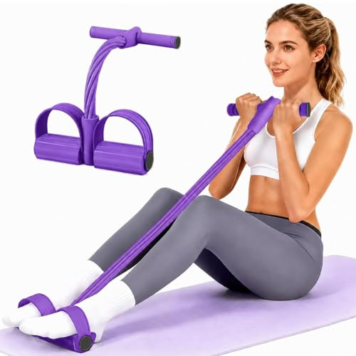 ZenithBurst Bauchtrainer 6 Tubes – Multifunktionales Fitnessband mit Griff, Pedal Widerstandsband für Sit Up, Yoga, Pilates, Ganzkörpertraining & Home Gym