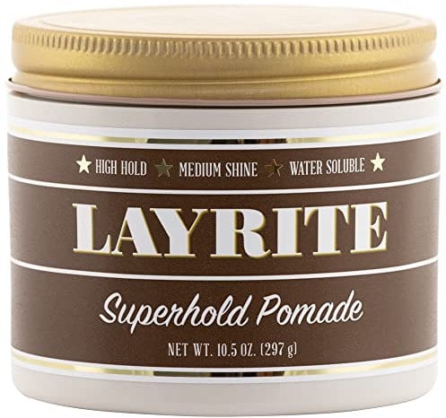 Layrite Superhold Pomade 297g | Starker Halt | Wasserlöslich | Mittlerer Glanz