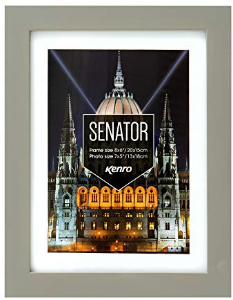 Kenro Senator Grey Wood Photo Frame A3 / 29.7x42cm With White Mat for Photo A4 / 21x29.7cm - SNF2130GY