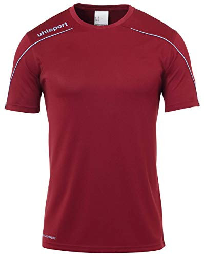 Uhlsport Stream 22 Short Sleeve Jersey Junior, Purple/White, Moisture Wicking Crew Neck Dry Tech Kids, Size 34/36