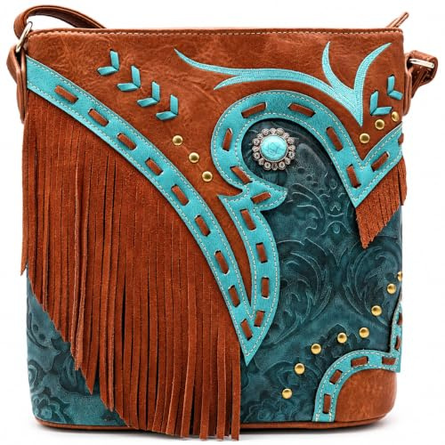 Western Cowgirl Fashion Style, Leder-Fransen-Crossbody-Handtasche, Frauentasche, Country, Alltag, Umhängetasche