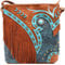 Western Cowgirl Fashion Style Leder Fransen Crossbody Handtasche Frauen Geldbörse Country Everyday Umhängetasche, #2 Turquoise, Einheitsgröße