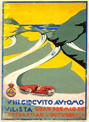 Poster Gran Premio san Sebastian 1930 Reproduktion, Format 50 x 70 cm, Papier, 300 g (Shop: Display evintage.fr.)