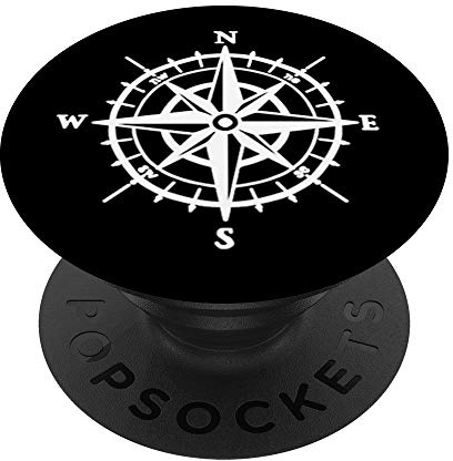 PopSockets Kompass Bootsfahrer Pfadfinder Seerose PopSockets PopGrip: Ausziehbarer Sockel und Griff für Handys/Tablets mit Tauschbarem Top