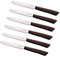 Tredoni 6 Coltelli da Cucina - 11cm Acciaio Inossidabile Italiano Coltello Posate da Verdure/Bistecca/Tavola Seghettato, Punta Arrotondata (Marrone)