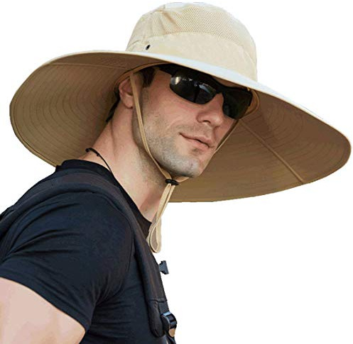 Yixda Herren Sonnenhut Sommer UV Schutz Outdoor Wanderhut Fischerhut