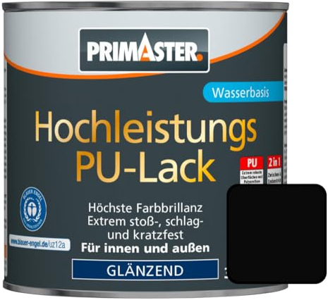Primaster PU Lack RAL 9005 125 ml 1,5 m² tiefschwarz Innen- und Außen