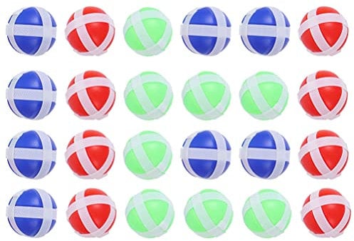 TOYANDONA 50pcs Kids Sticky Ball for Fabric Board, Hook and Loop Balls, Balls Light Sticky on Dartboard Balls Accessories (Random Color)