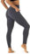 LAPASA Damen Sport Leggings hoher Bund Taschen Yoga Pants Push Up High Waist L01B Dunkelgrau Meliert S