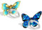 BF2JK Handy-Schmetterlings-Fingerring-Halterung, 360 Grad drehbar, Metallring-Griff für iPhone, Samsung, Galaxy, alle Smartphones, niedliches Zubehör (blau und dunkelblau)