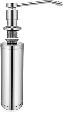 QWORK® Liquid Dispenser Kitchen Sink, Soap Dispenser for Kitchen Sink with 11 oz Soap Bottle, 304 Stainless Steel