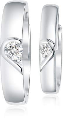 Vxddy Eheringe Versprechen Paar Ringe Herz Puzzle ihn und sie Hochzeitsringe Sterling Silber Matching Paare Ring Geschenk