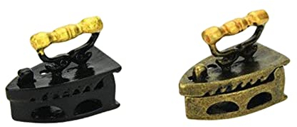 SM SunniMix Puppenhaus Bügeleisen, Miniatur Bügeleisen Spielzeug, 1/12 Mini Eisen Rollenspiel Exquisite, Simulation Puppenhaus Möbel Mini-Bügeleisen für Kinder Mädchen Jungen