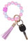 AOKSUNOVA Schlüsselanhänger Frauen Elegant Schlüsselarmband Silikon Perlen Handgelen Schlüsselbund
