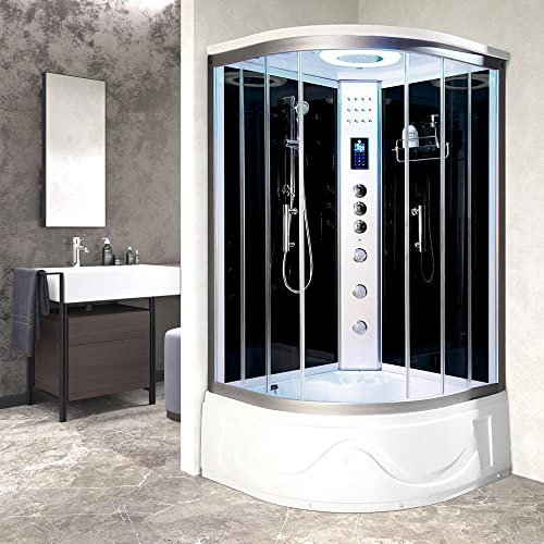 Miami Black Steam Shower Cabin (1050 x 1050 x 2200mm)