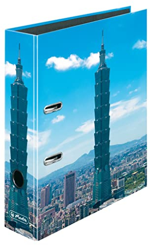 herlitz Motivordner Taipei, Rückenbreite: 8cm, A4, 1 Stück, 50044405, Schwarz