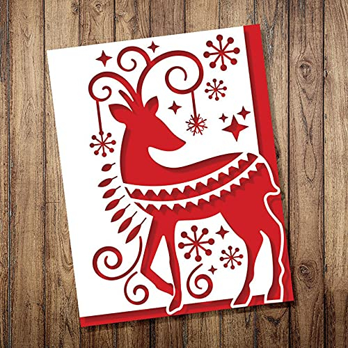 Weihnachten Elch Hirsch Metall Handwerk Stanzformen, DIY Handwerk Vorlage Frohe Weihnachten Scrapbook Karten Stanzformen Schablone für DIY Prägen Kartenherstellung dekorative Papierformen Scrapbooking