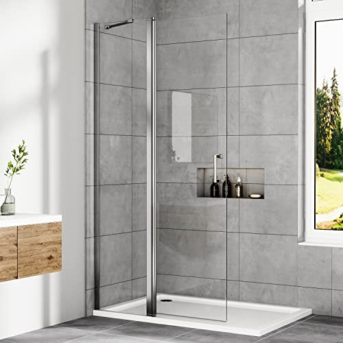 Walk In Dusche, Duschwand Glas 75x185 cm Walk In Duschglas 6 mm ESG Sicherheitsglas Duschtrennwand Glas Badewanne Duschwand