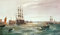 Kunstdruck/Poster: Robert Ernest Roe Hafen von Portsmouth HMS Victory zwischen den Hulks 1892 - hochwertiger Druck, Bild, Kunstposter, 85x50 cm