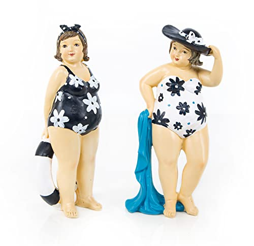 Logbuch-Verlag Geschenk Set 2 Frauen Figuren Badenixe maritim Deko Freundinnen Wellness 20 cm Geburtstag