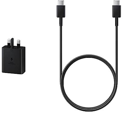 Samsung Galaxy Official 45W Travel Adapter, Super-Fast Charging (UK Plug, USB Type-C, 45W) with USB Type-C Cable, 1 m, 60 W, Black