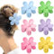 6 Stück Große Haarklammern, Blumen-Haarspangen,Klaue Clips, Matte Blütenform Rutschfest Haarspangen Kunststoff Haar Krallen Haarklammern für Frauen(6 Farben)