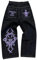 ORANDESIGNE Y2K Jeans Uomo Larghi Pantaloni Cargo Men's Jeans Hip Hop Pantaloni Larghi Denim Pantaloni Pantaloni a Gamba Larga Streetwear A Viola XL