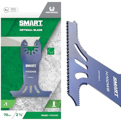 SMART Trade Series 70mm Drywall/Plasterboard Cutting Multi-tool Blade. Suitable for most Multi-tools, Universal Open-Back