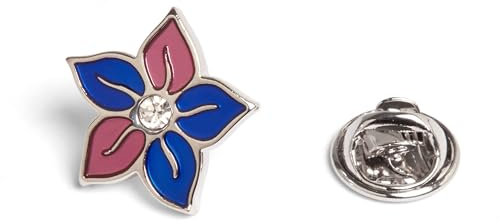 BRERA 67 - broches et pins pour femme en metal en forme de fleur rose bleu, broche femme vetement, broche homme pins, mini broche bijoux, pince decollete femme