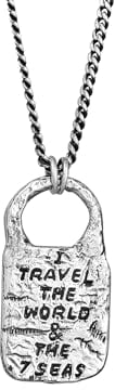 HG HAZE & GLORY Halskette mit Anhänger Herren aus 925 Sterling Silber, Schmuck Männer, Silberkette mit Anhänger oxidiert, Vintage, Seven Seas, 68 cm