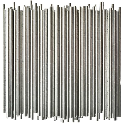 Chunspak Silberfarbene Einweg-Papierstrohhalme, 19,7 cm, 1000 Stück – für Trinken, Cocktail, Bar, Restaurant, Party, Hochzeit