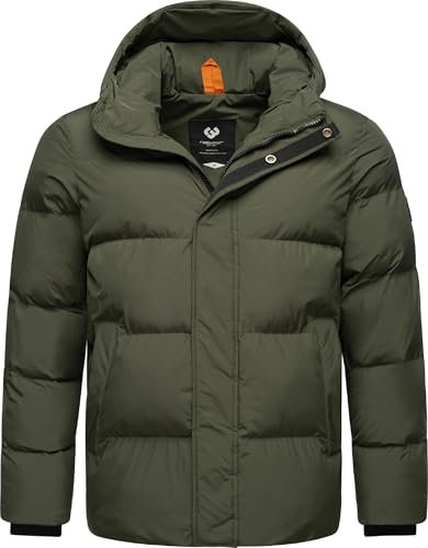 Ragwear Herren Winterjacke warme Steppjacke wasserdicht mit Verstellbarer Kapuze Walby YOUMODO Dark Olive Gr. XXL