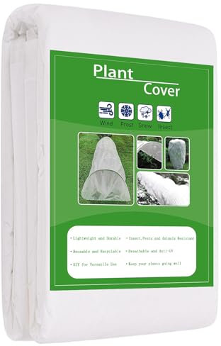 Evoio Garden Fleece Frost Protection, 2.5m x 10m Horticultural Fleece for Outdoor Plants, 40gsm Fabric Winter Fleece Frost Covers Blanket for Winter Frost Cold Sun Protection, Plant Covers for Winter