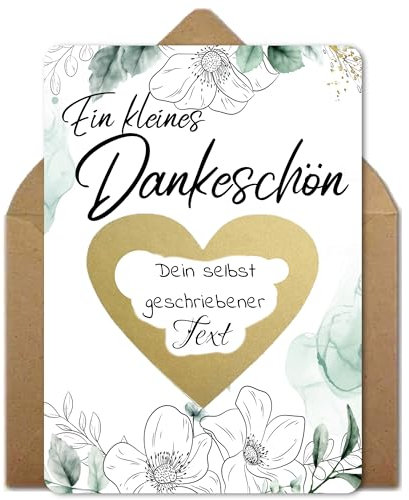 Gutschein zum selber Ausfüllen mit Rubbelaufkleber | Ein kleines Dankeschön | Karte zum selbst Beschriften | Geburtstagskarte | Geschenke für Frauen, Freundin | Kinogutschein, Reisegutschein