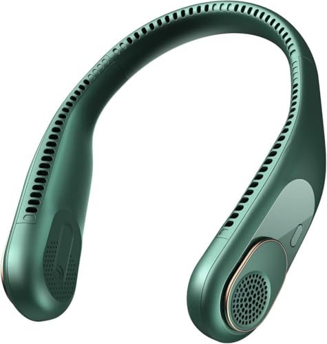 Ventilador de cuello – Ventilador portátil de 4000 mAh, 3 velocidades, mini ventilador pequeño personal, ventiladores de cuello que soplan aire frío recargable, regalos de viaje de camping para