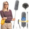 Feather Duster,Dusters For Cleaning Extendable,With30-245cm Pole Telescopic Cobweb Brush Grey5Pcs