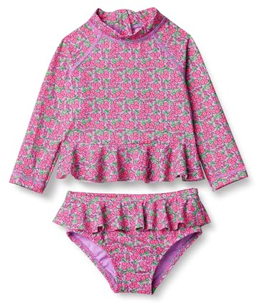 Amazon Essentials Ensemble Rashguard pour bébé Fille, Lilas Rose Vif, Motif Floral, 0-3 Mois