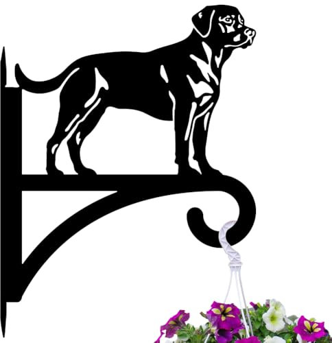 peacoblue Iron Plant Hangers Hooks Large 30x40cm for Outdoor Indoor Hanging Plants Flower Fern Pots Lantern Bird Feeder Wind Chimes, Metal Wall Holder for Porch Garden Farmhouse(Labrador)